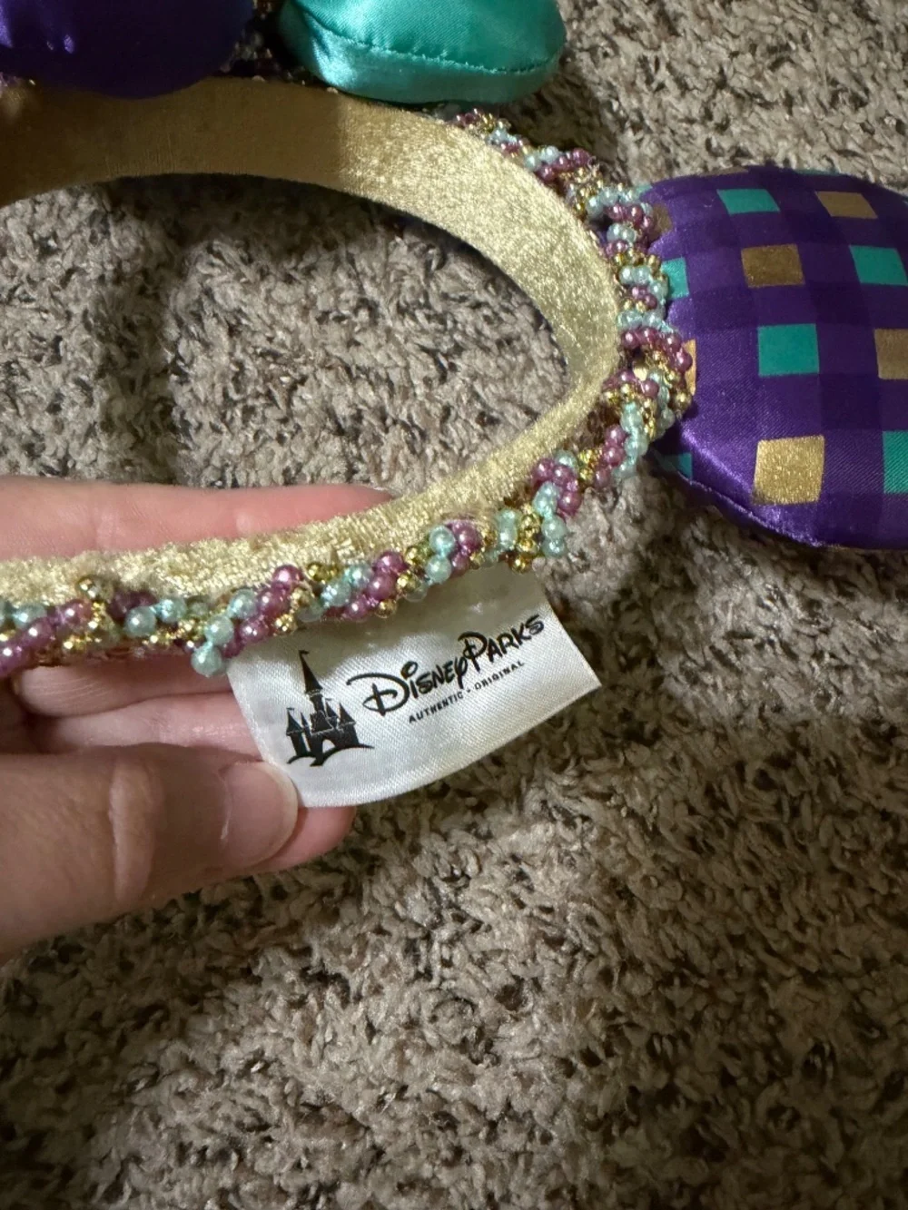 Mardi Gra Inspired Minnie Mouse Ears-Headband